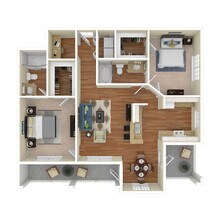 2 Bed 2 Bath 1202 SqFt (1095 Net) 1138 floor plan